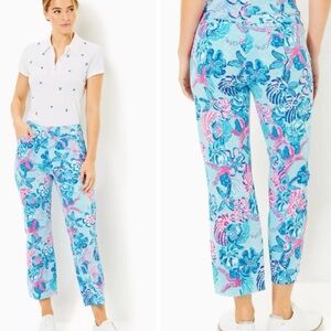 Lilly Pulitzer Vibrant Blue and Pink Cropped Pants